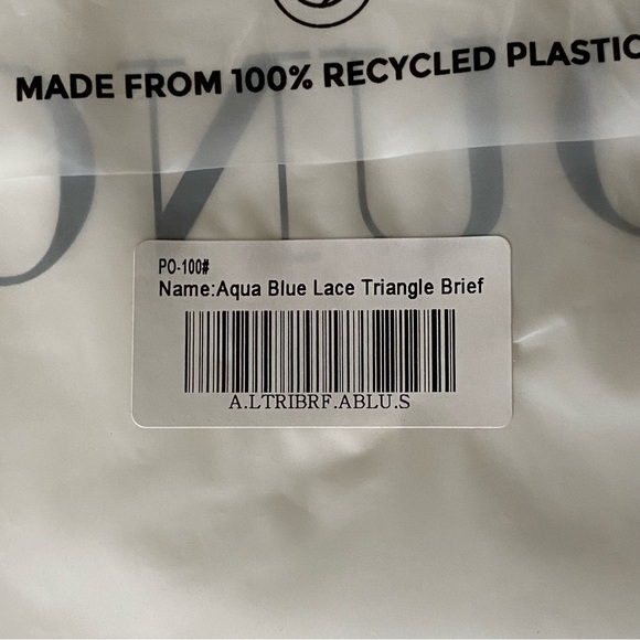 *SET* *NWT* Lounge Underwear AQUA BLUE LACE TRIANGLE BRALETTE (M) & BRIEFS (S) - Picture 8 of 8